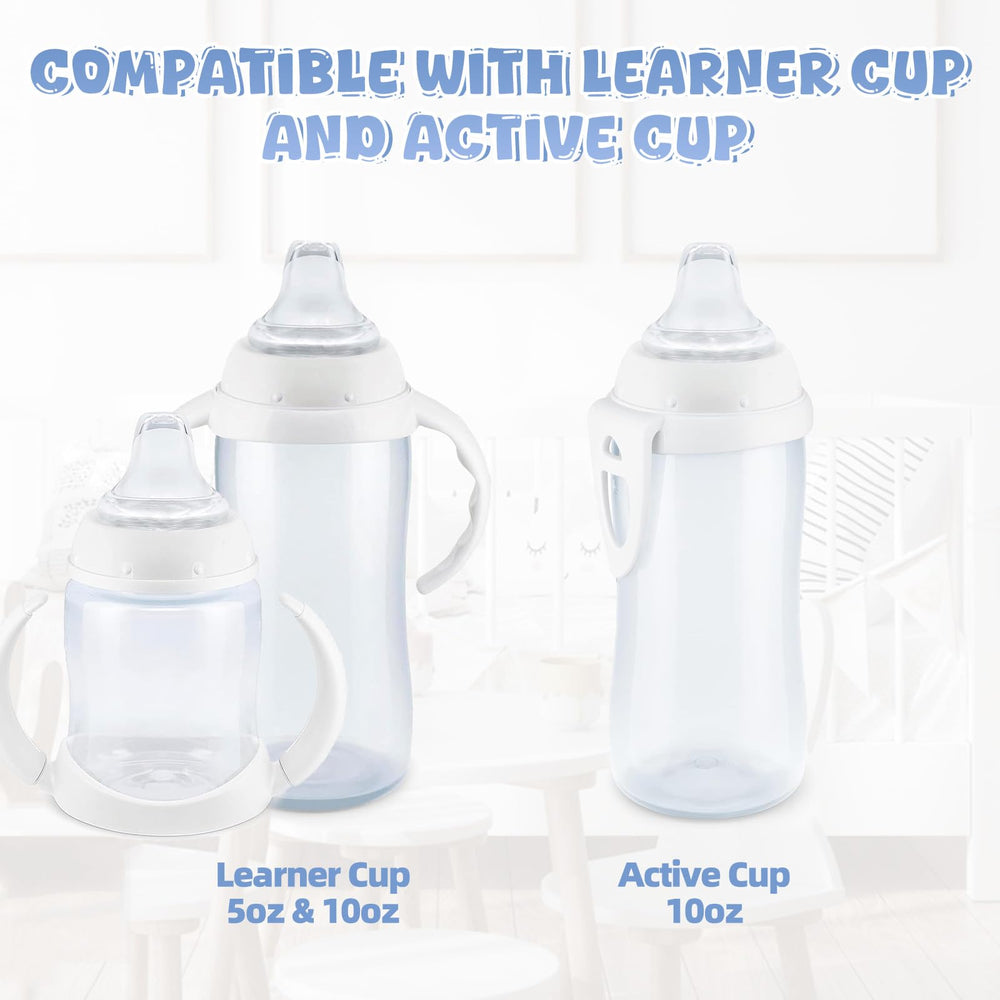 VANEST replacement spout on NUK Active Cup showing soft silicone and leak-proof design.