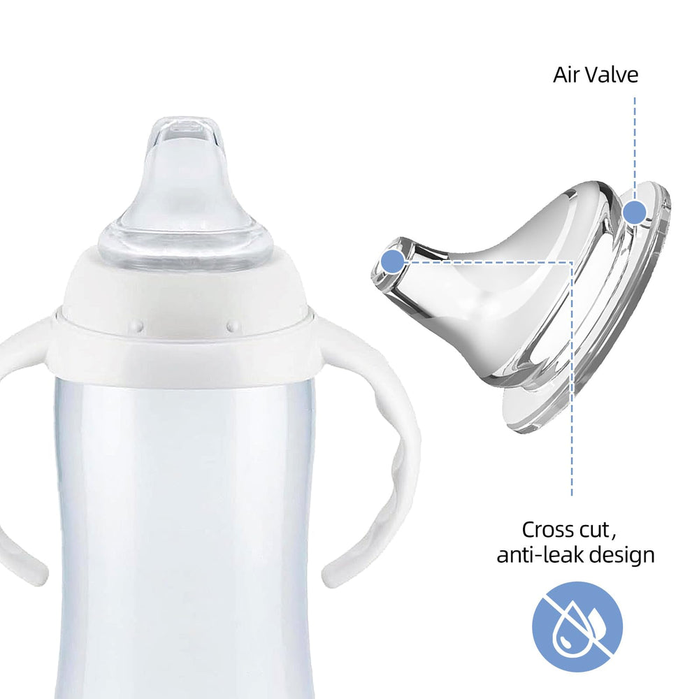 VANEST soft silicone spout delivers gentle gum comfort during sipping transition.