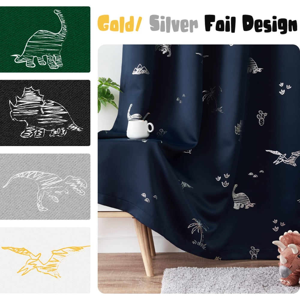 Vangao navy blue blackout curtains in a playroom setting