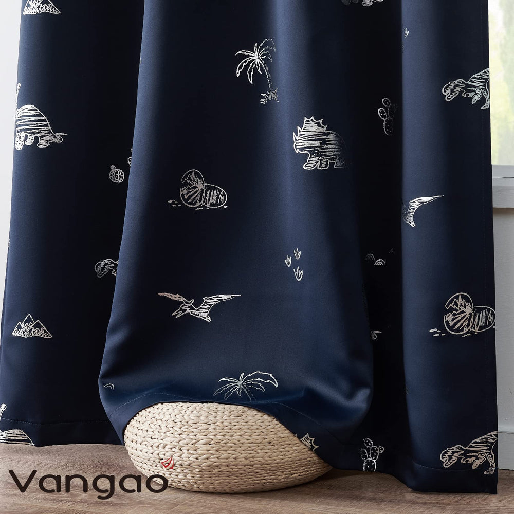 Vangao dinosaur-foil-curtains reducing glare during daytime activities