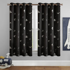 Vangao kids curtains foil print nursery style with soft polyester drape.