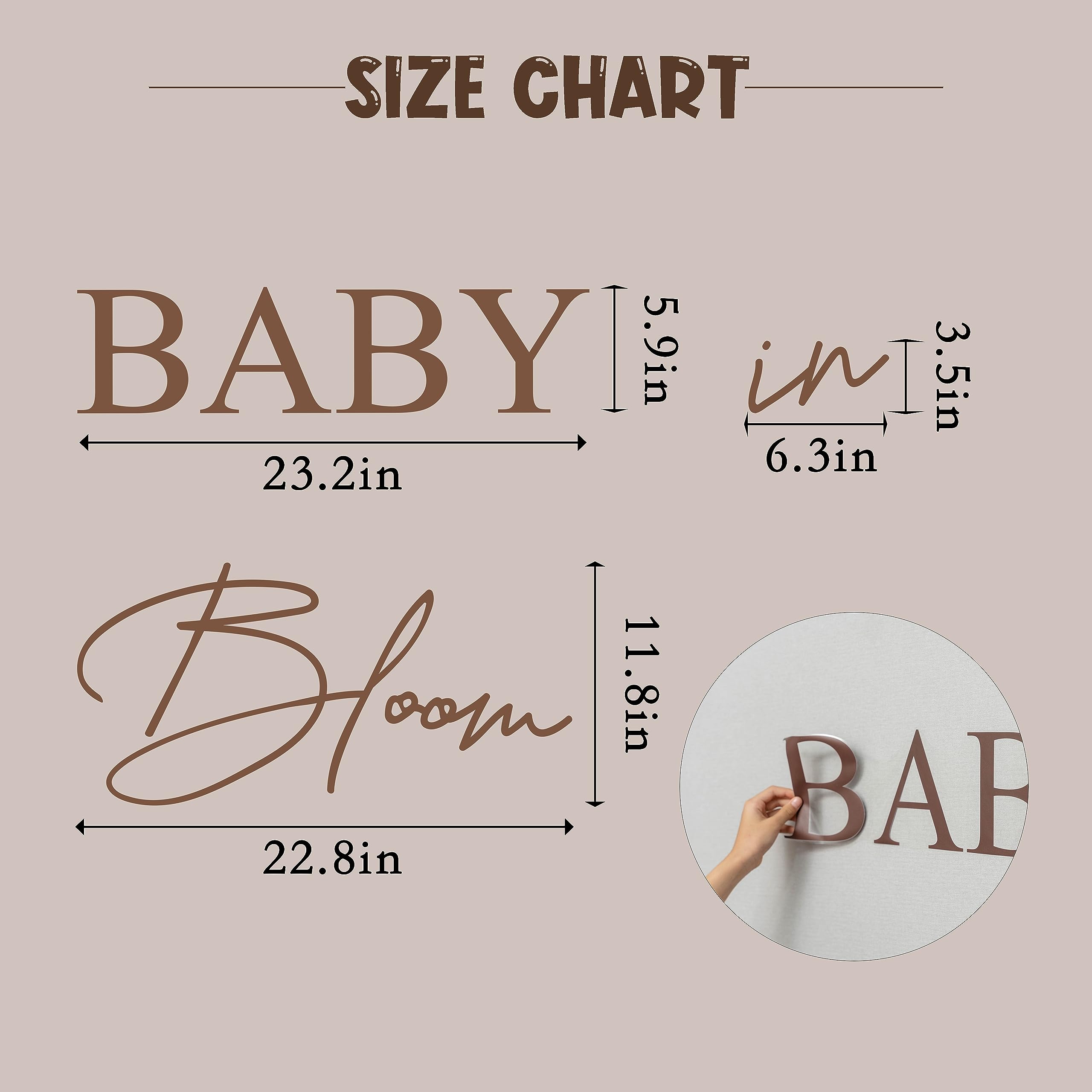 VANGNING Baby in Bloom decal sign beside a balloon arch, enhancing the gender reveal backdrop