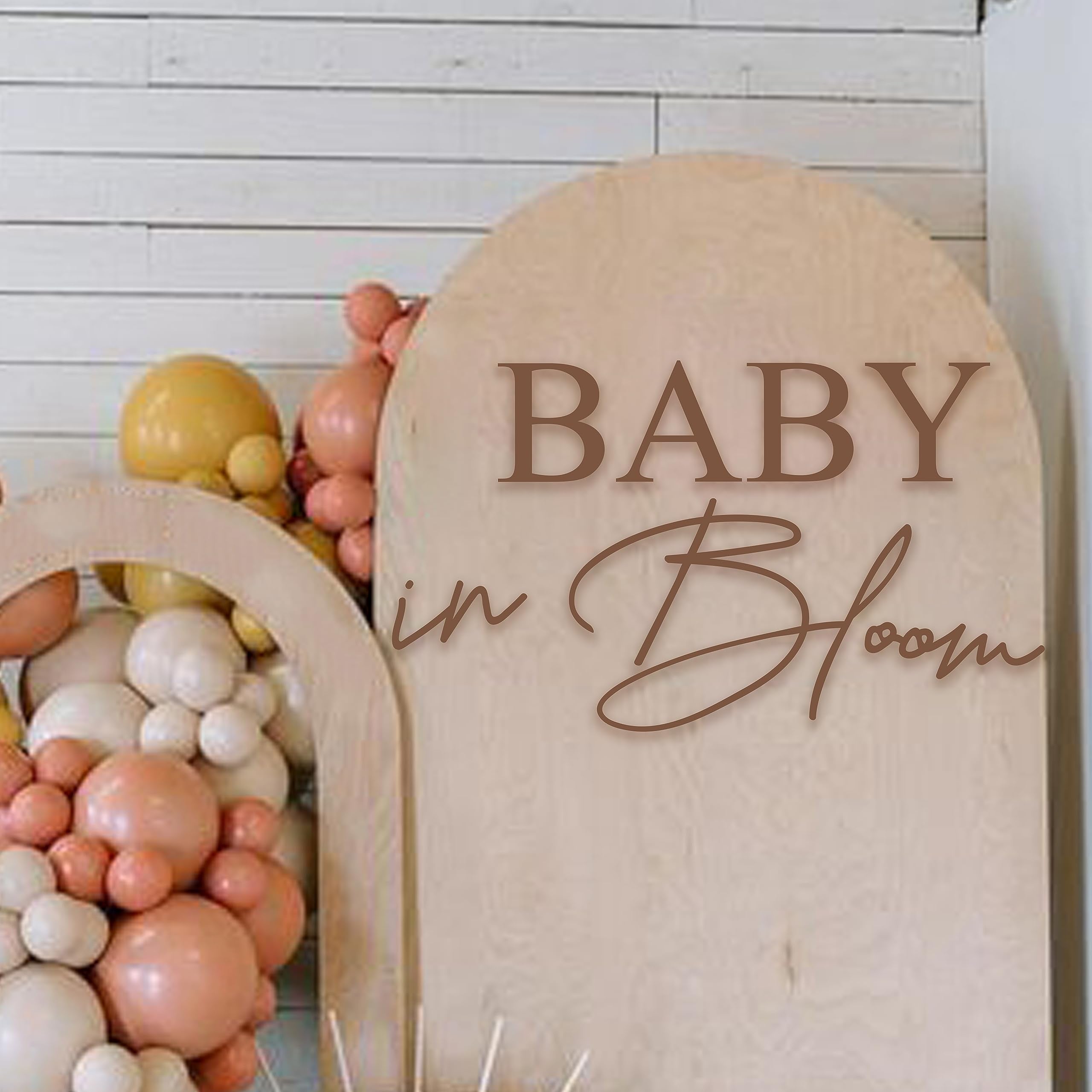 VANGNING Baby in Bloom decal sign close-up of brown lettering highlighting elegant design