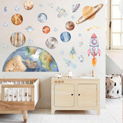 VANGNING space planets wall sticker—bright celestial decor that inspires curiosity about the universe.