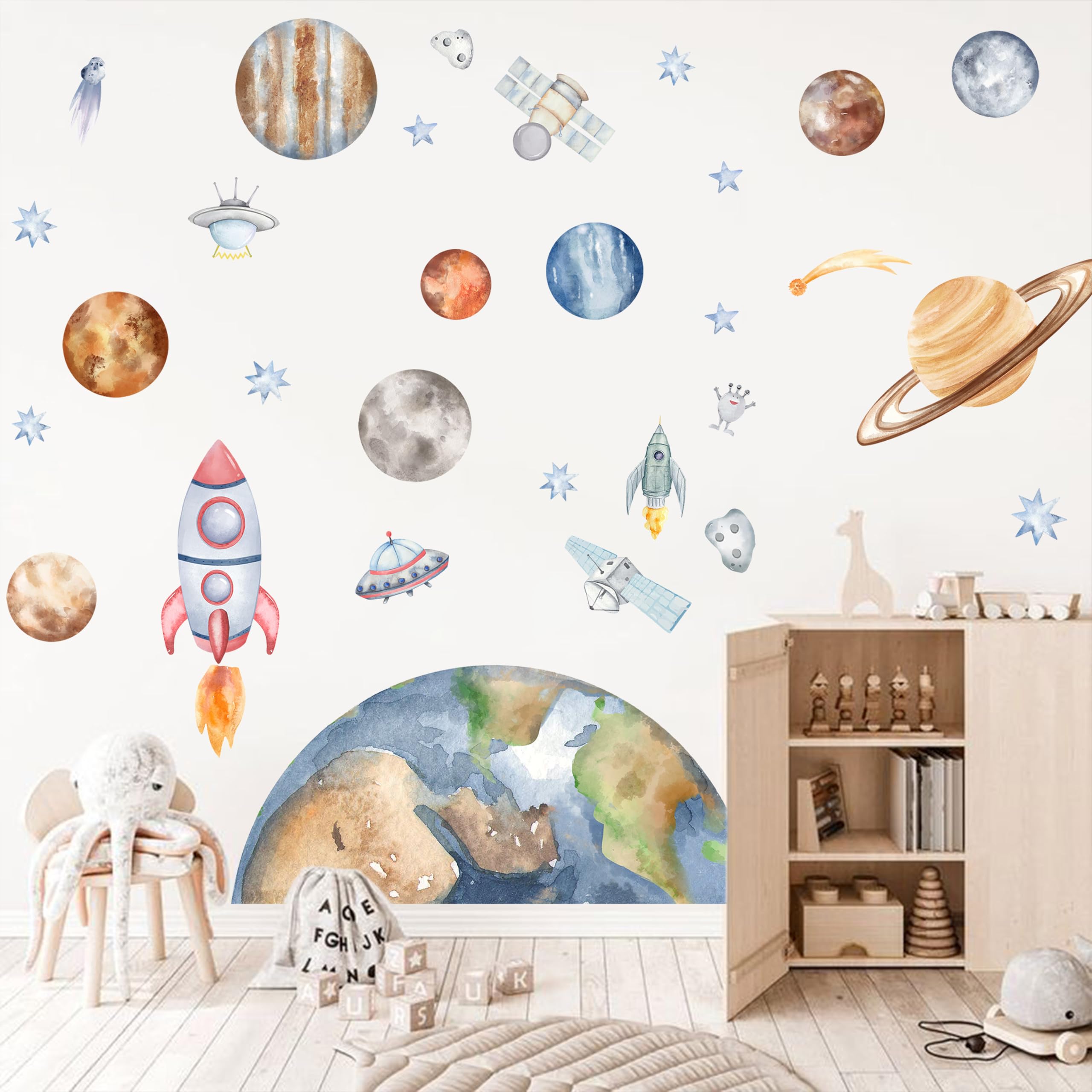 VANGNING space stars wall sticker—soft glow-like detailing to brighten walls and spark storytelling.