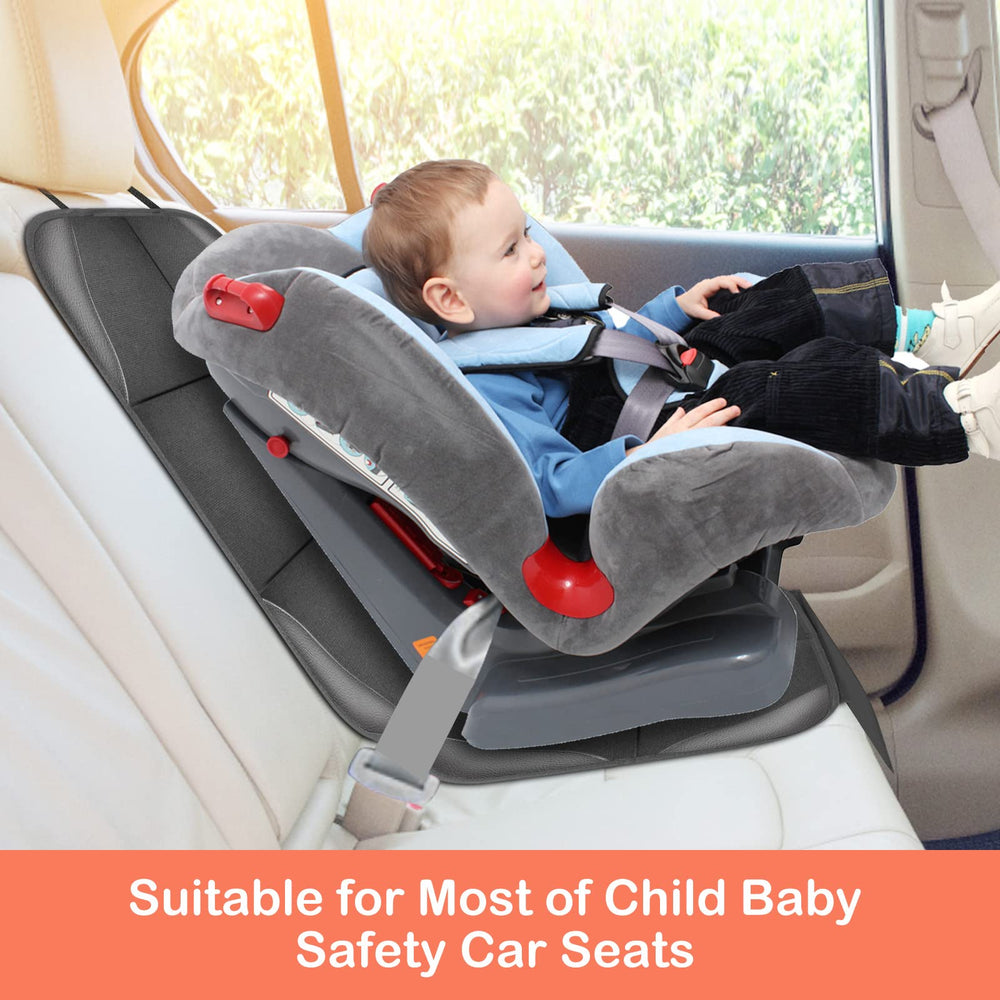 VANLONTD car seat protector mesh pockets offer convenient toy and snack storage.