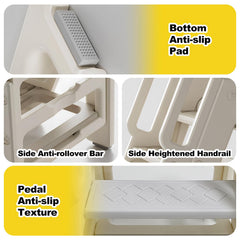 Vanpolchy Step Stool Toddlers Top Panel 270° enables sitting or reaching high shelves.