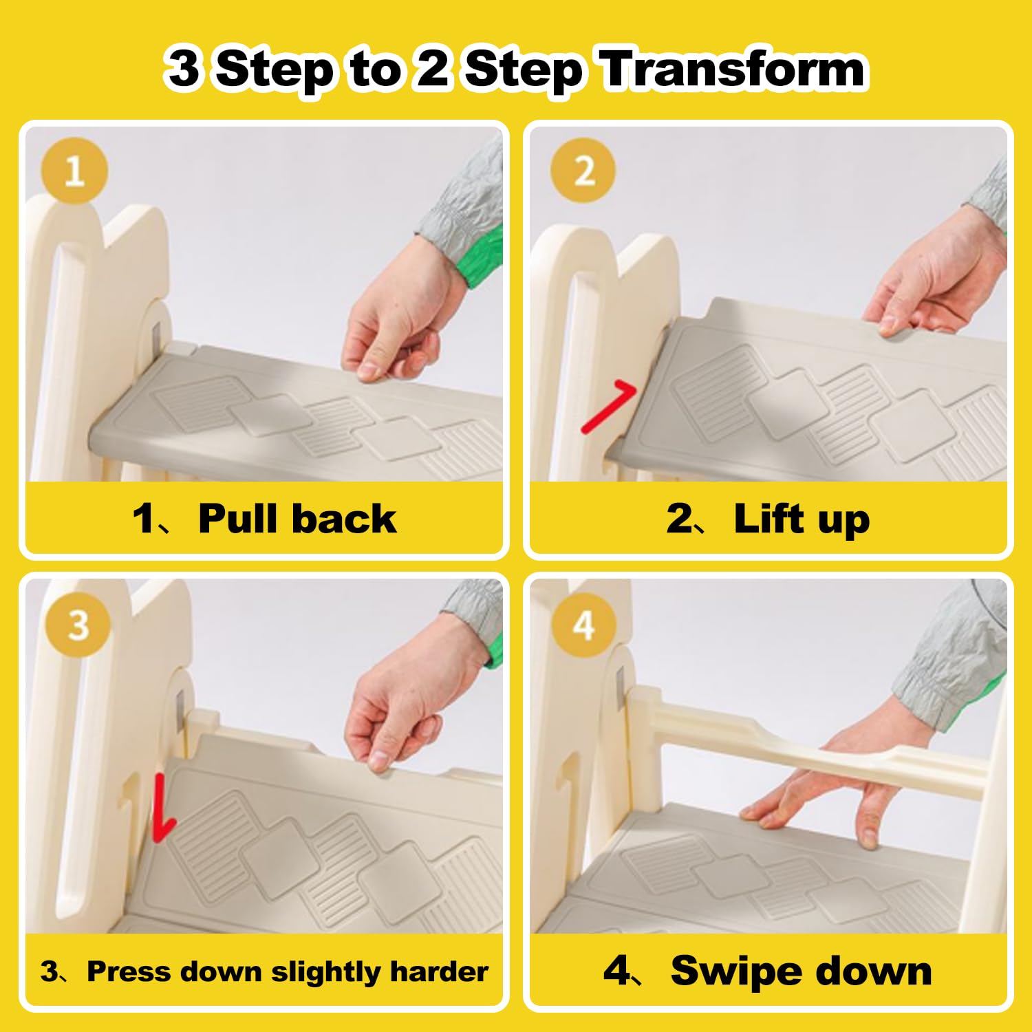 Vanpolchy Toddler Stool Multipurpose Use from bathroom sink to kitchen counter.