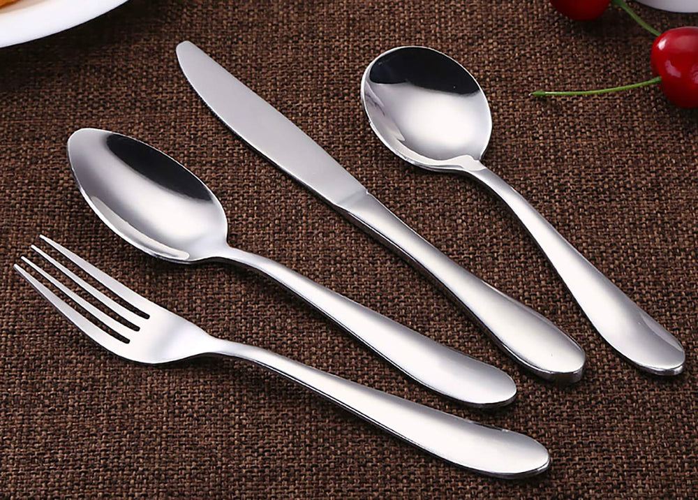 VANRA child silver cutlery, 5.7-inch forks for daily meals.