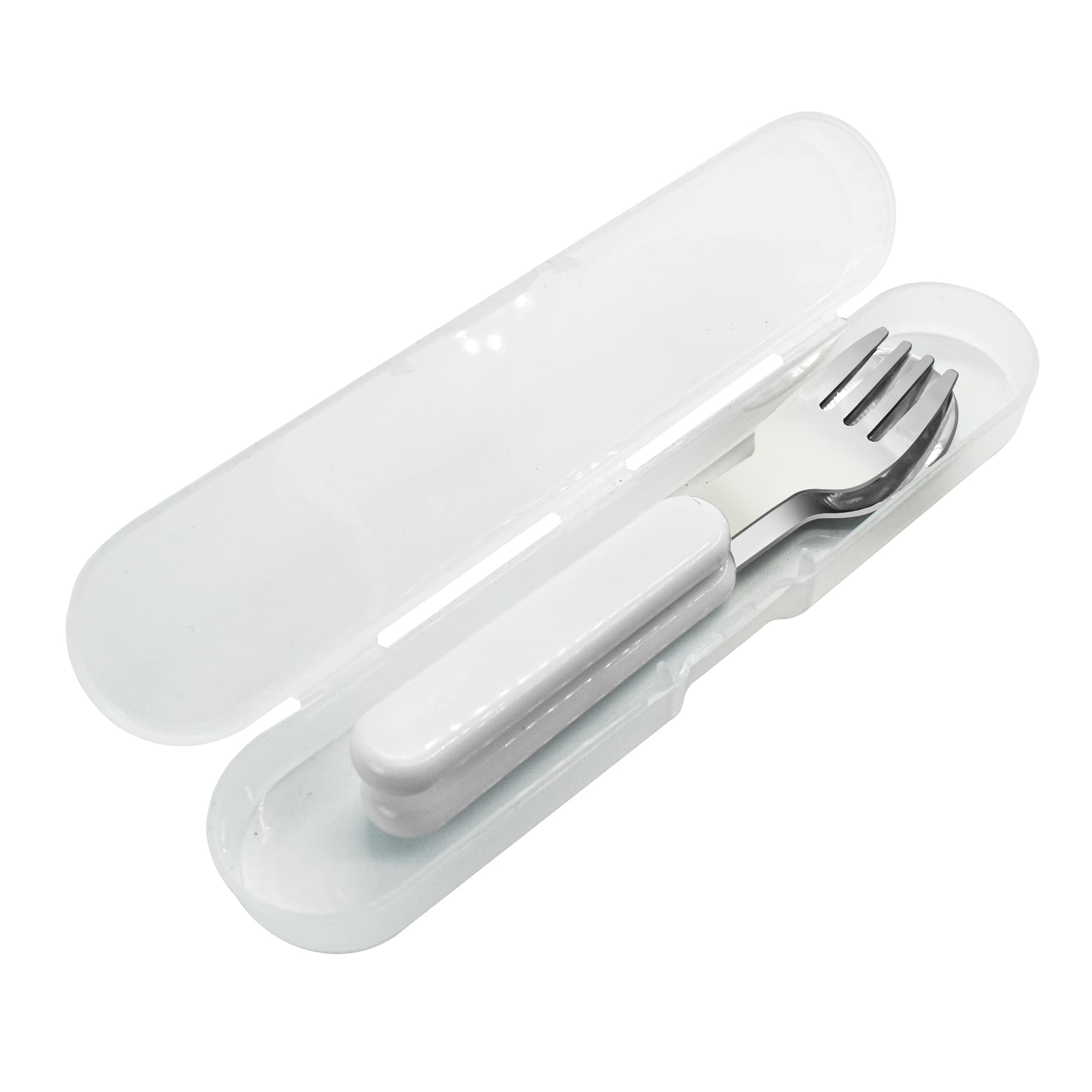 VANRA mirror-polished steel with bright white handles engages kids at mealtime.