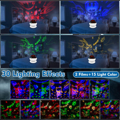 VANSHINIEER 360-degree rotation night-light creates full-room projection visuals.