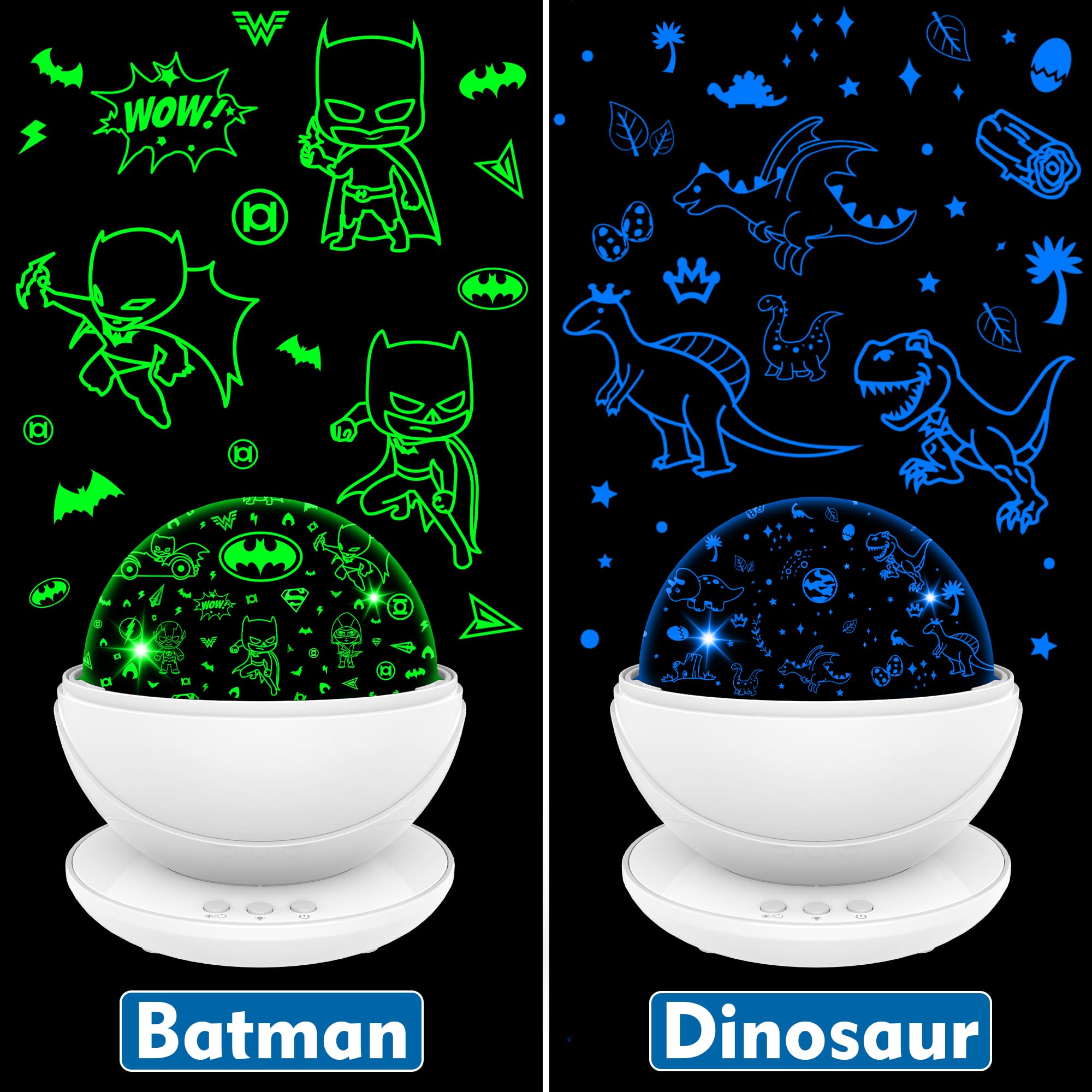 VANSHINIEER dinosaur-themed night-light projection for playful room decor.