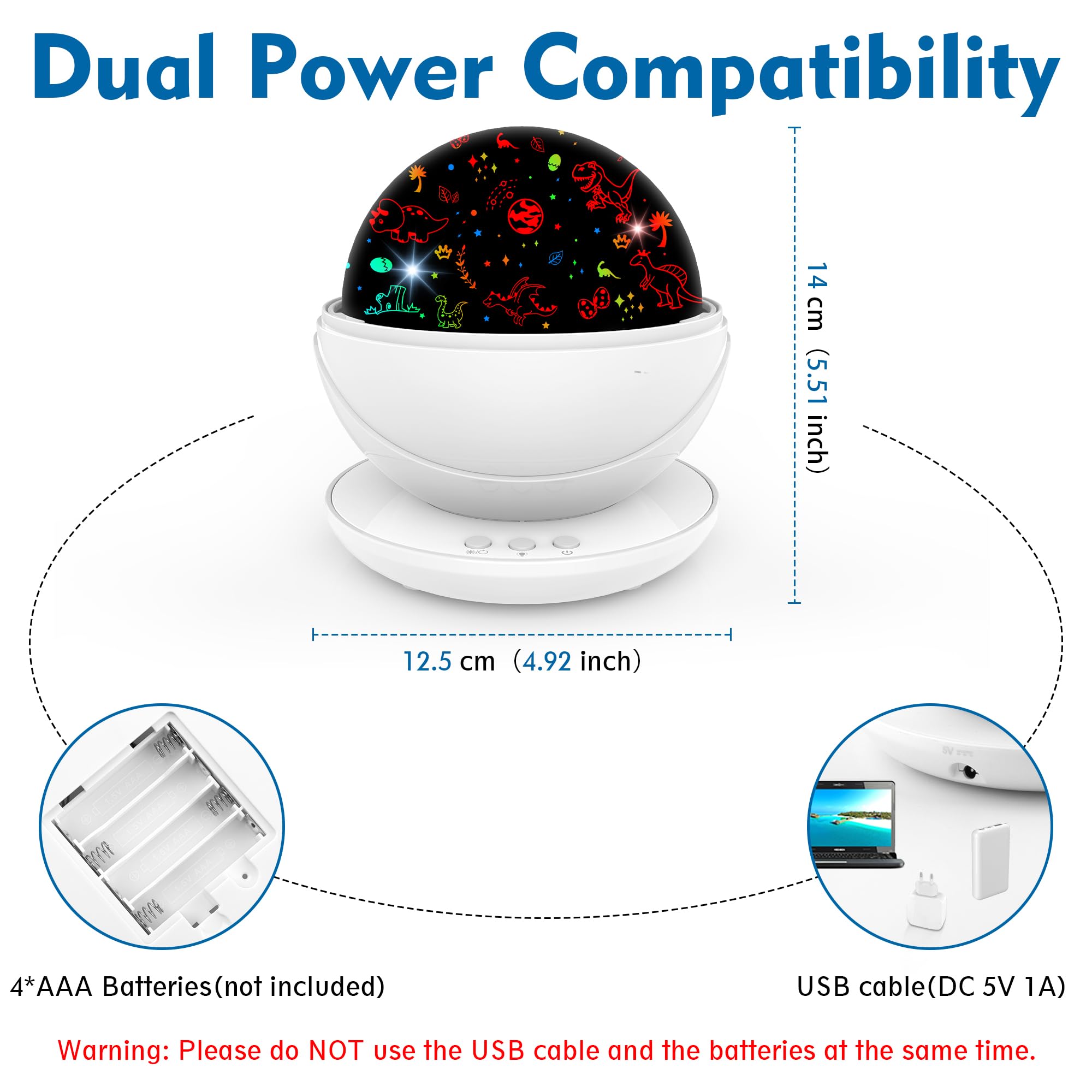 VANSHINIEER dual-power options offer USB or battery power for flexible setup.