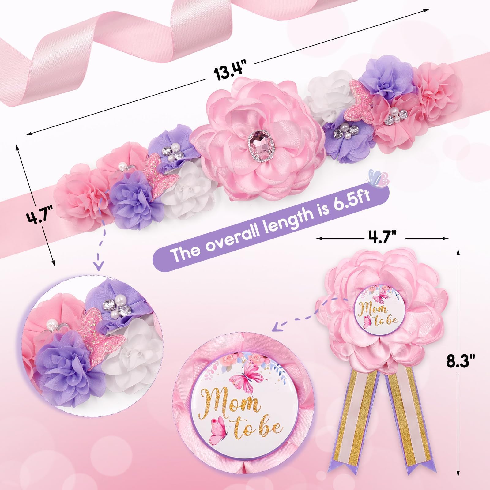 Vansolinne mom to be corsage pin sparkling rhinestones for elegant maternity photos