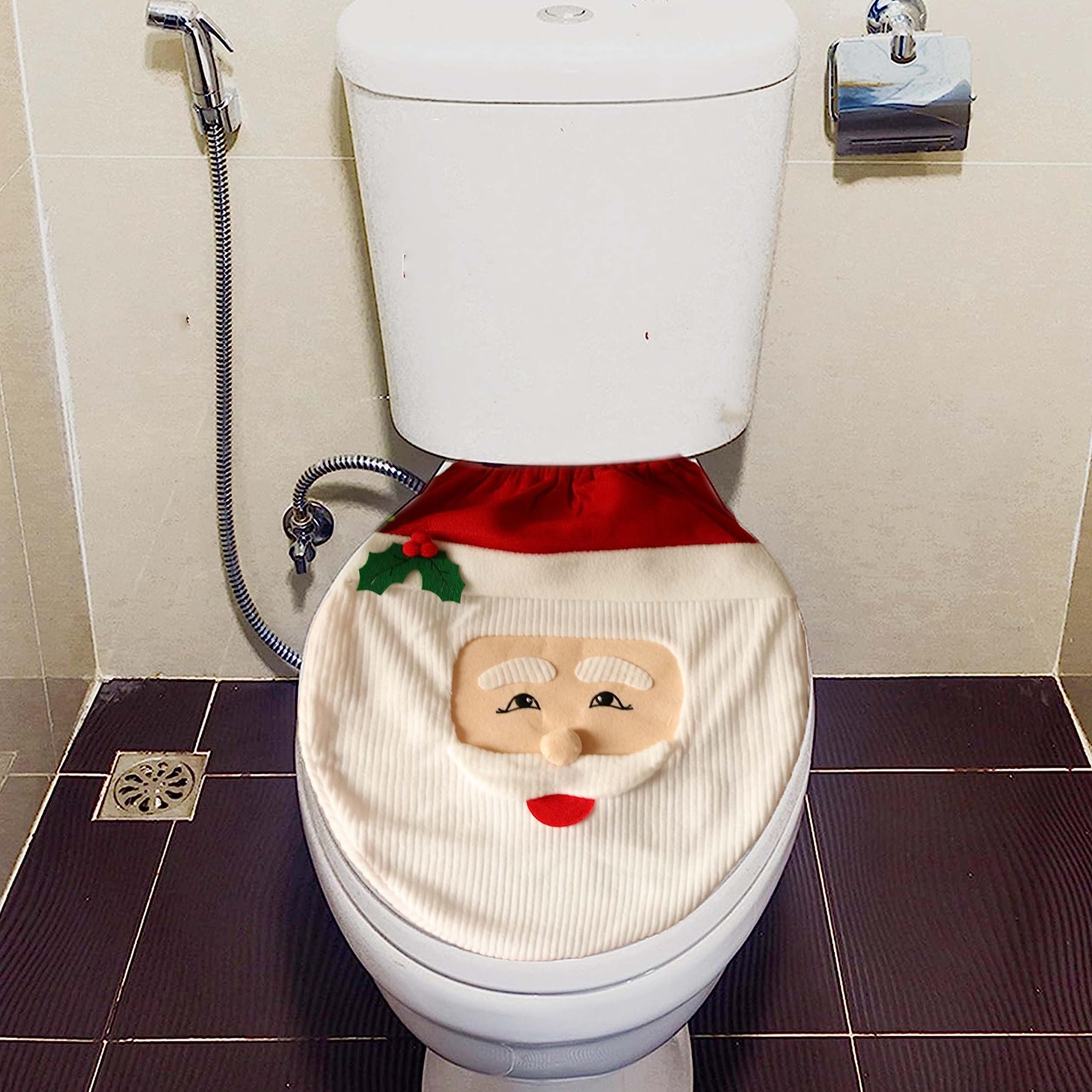 VANTATY Christmas home decor bathroom scene demonstrates quick seasonal spruce-up