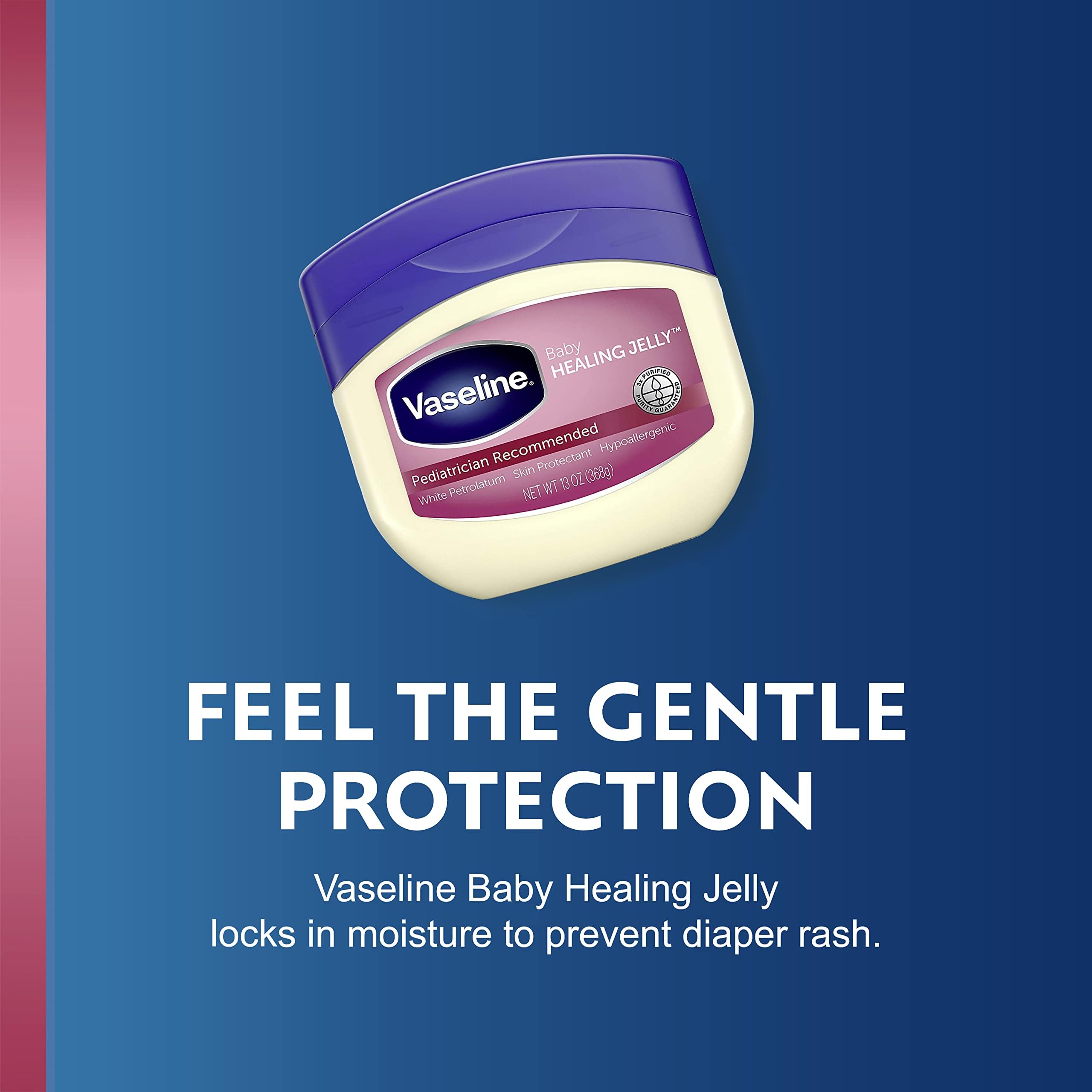 Vaseline Healing Jelly Baby skin barrier image showing moisture retention