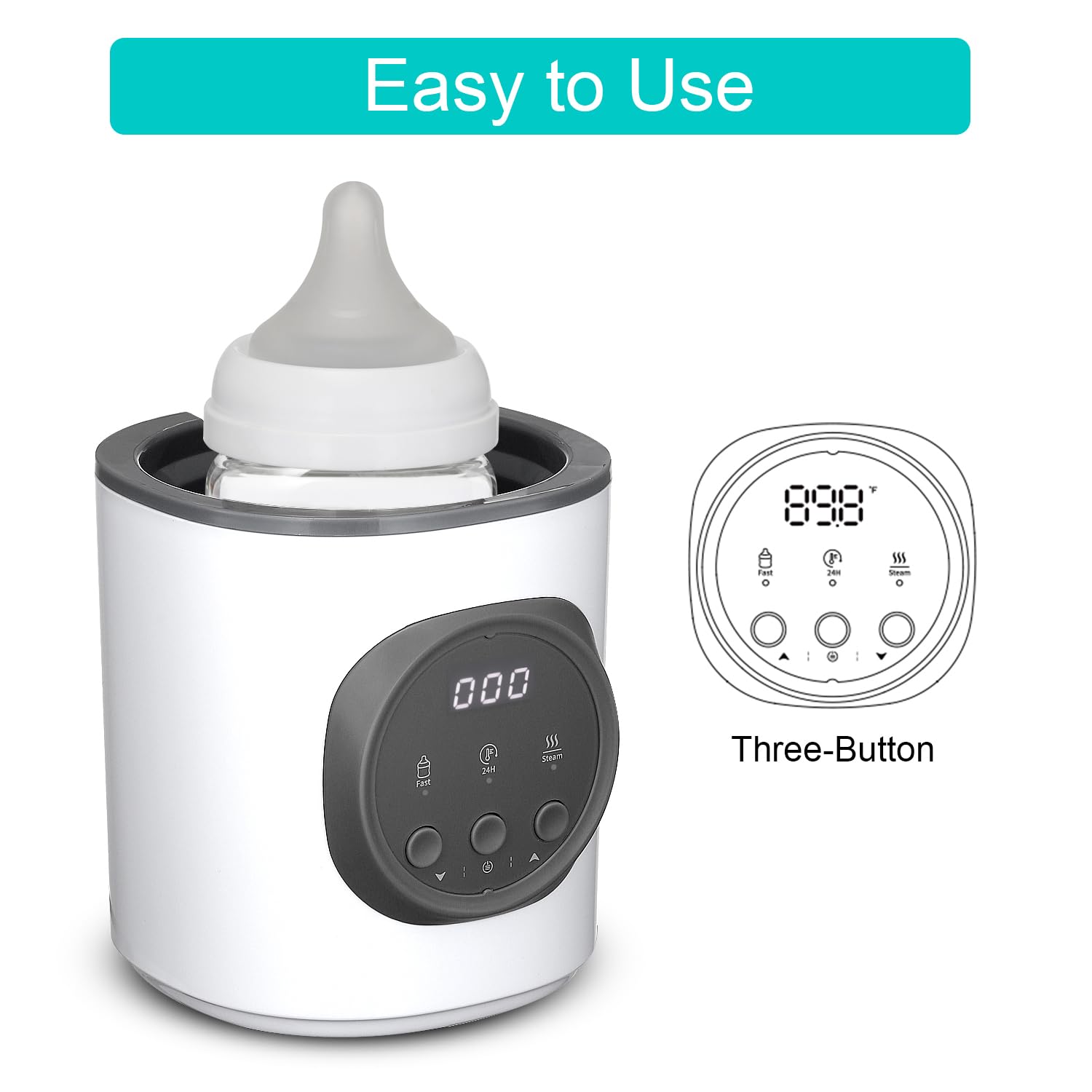 Vaundra fast bottle warmer keep-warm thermostat provides 24-hour readiness