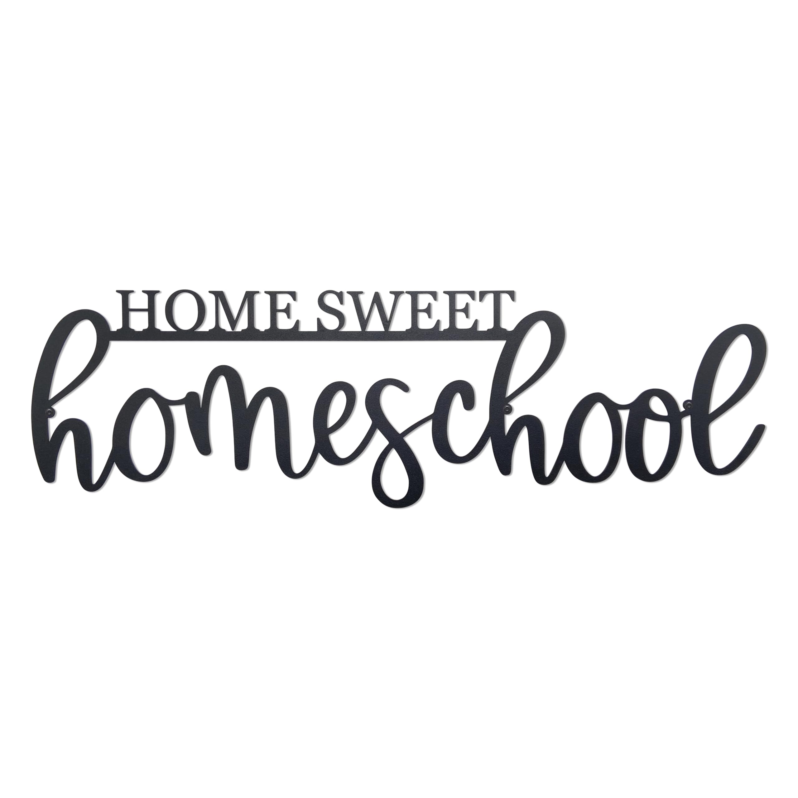Vausart Home Sweet Homeschool metal wall sign front view for classroom motivation.