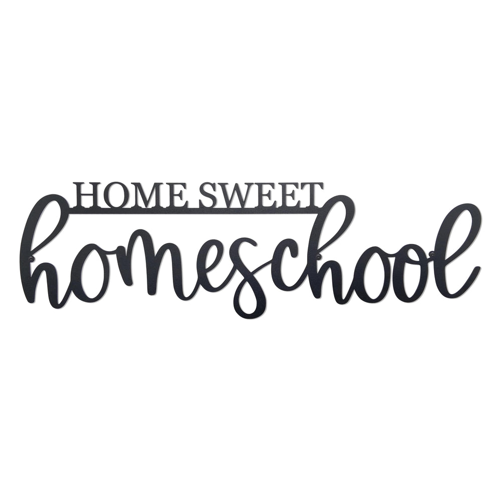Vausart Home Sweet Homeschool metal wall sign front view for classroom motivation.