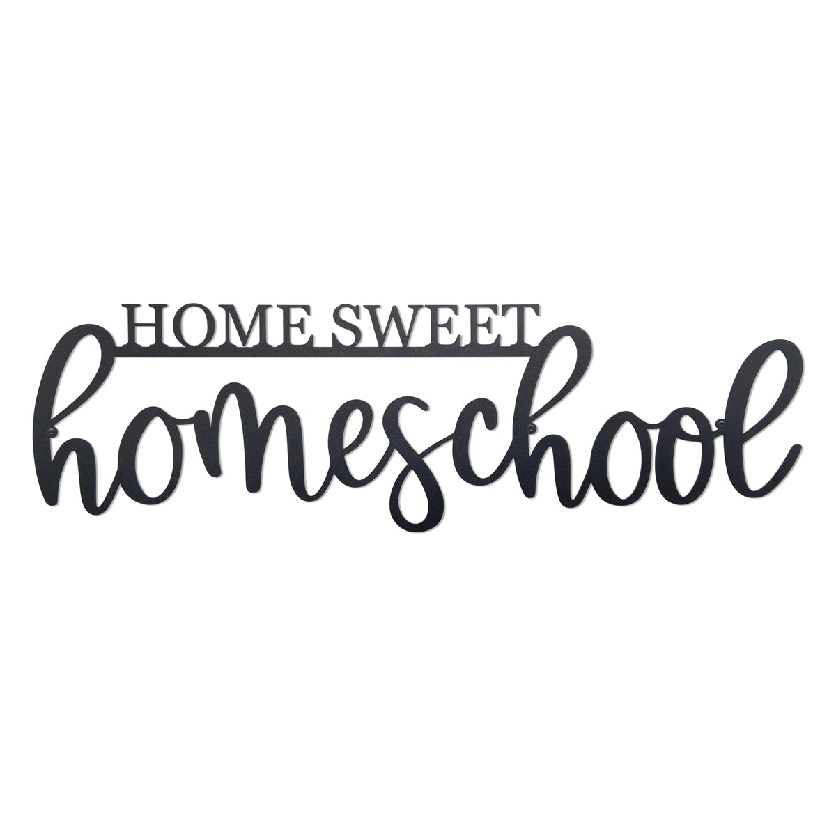 Vausart Home Sweet Homeschool metal wall sign front view for classroom motivation.