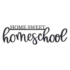 Vausart Home Sweet Homeschool metal wall sign front view for classroom motivation.