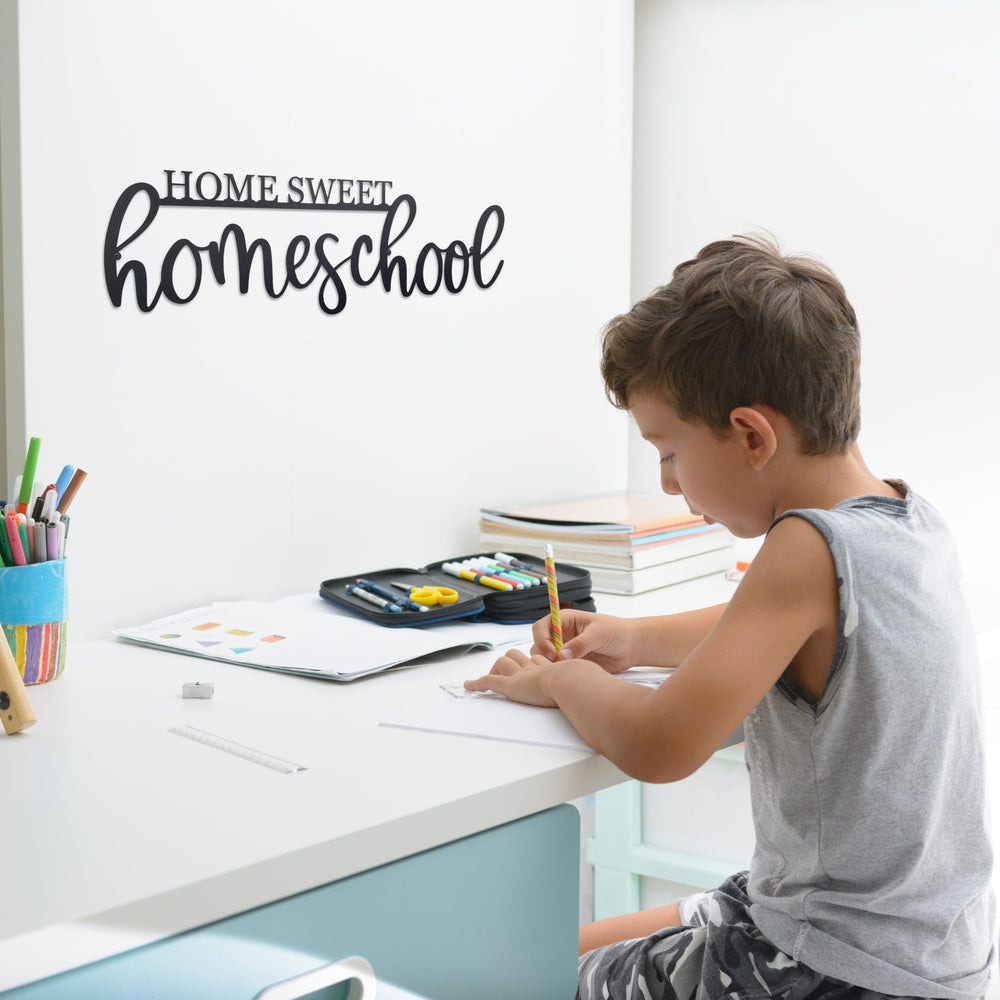 Vausart Home Sweet Homeschool installation image showing easy wall mounting.