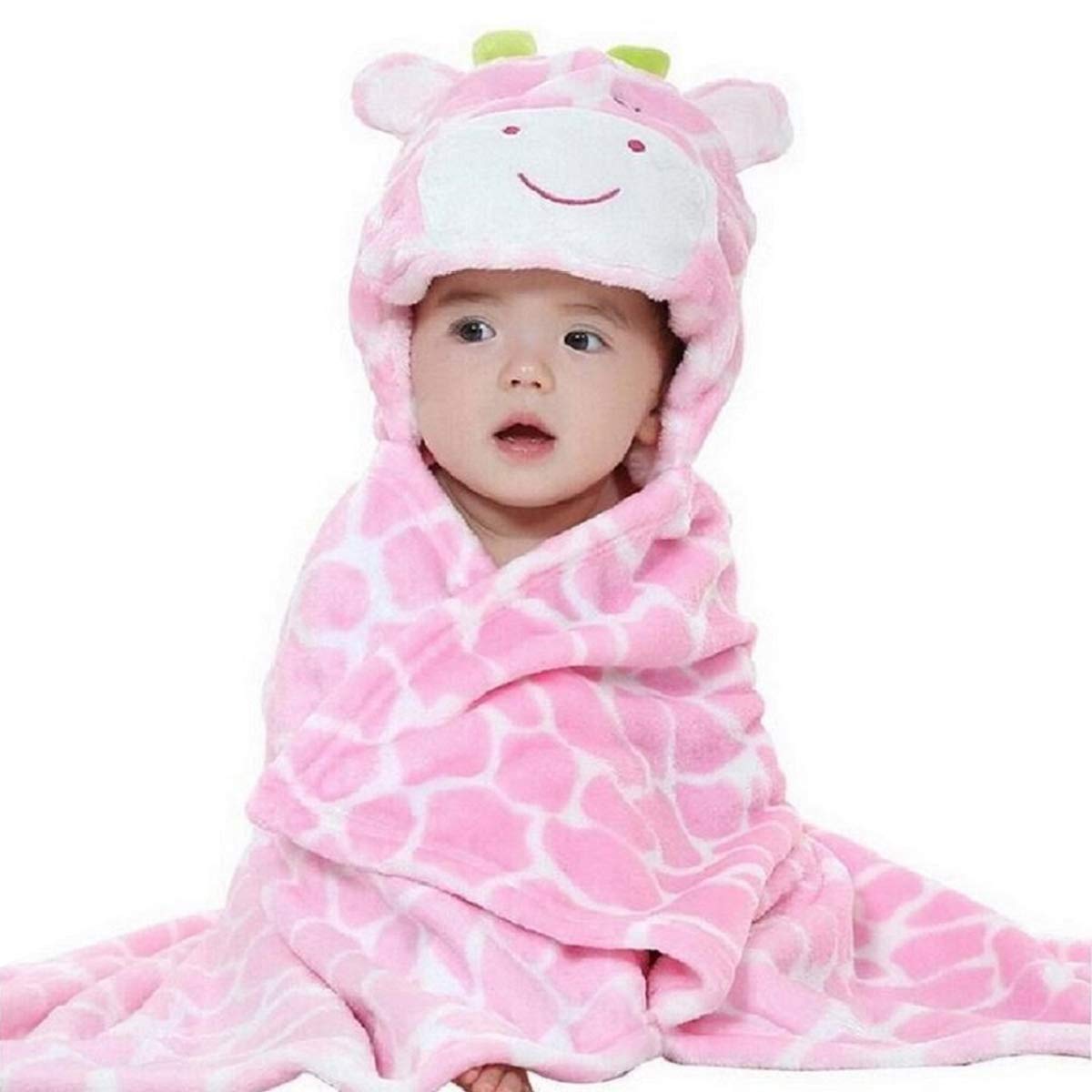 Vauwmsr baby hooded blanket pink-soft-fabric for cozy newborn warmth