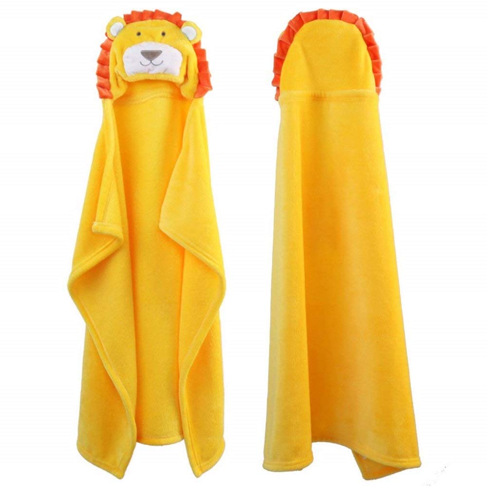 Vauwmsr hooded blanket yellow hood detail showing snug wrap for soothing naps