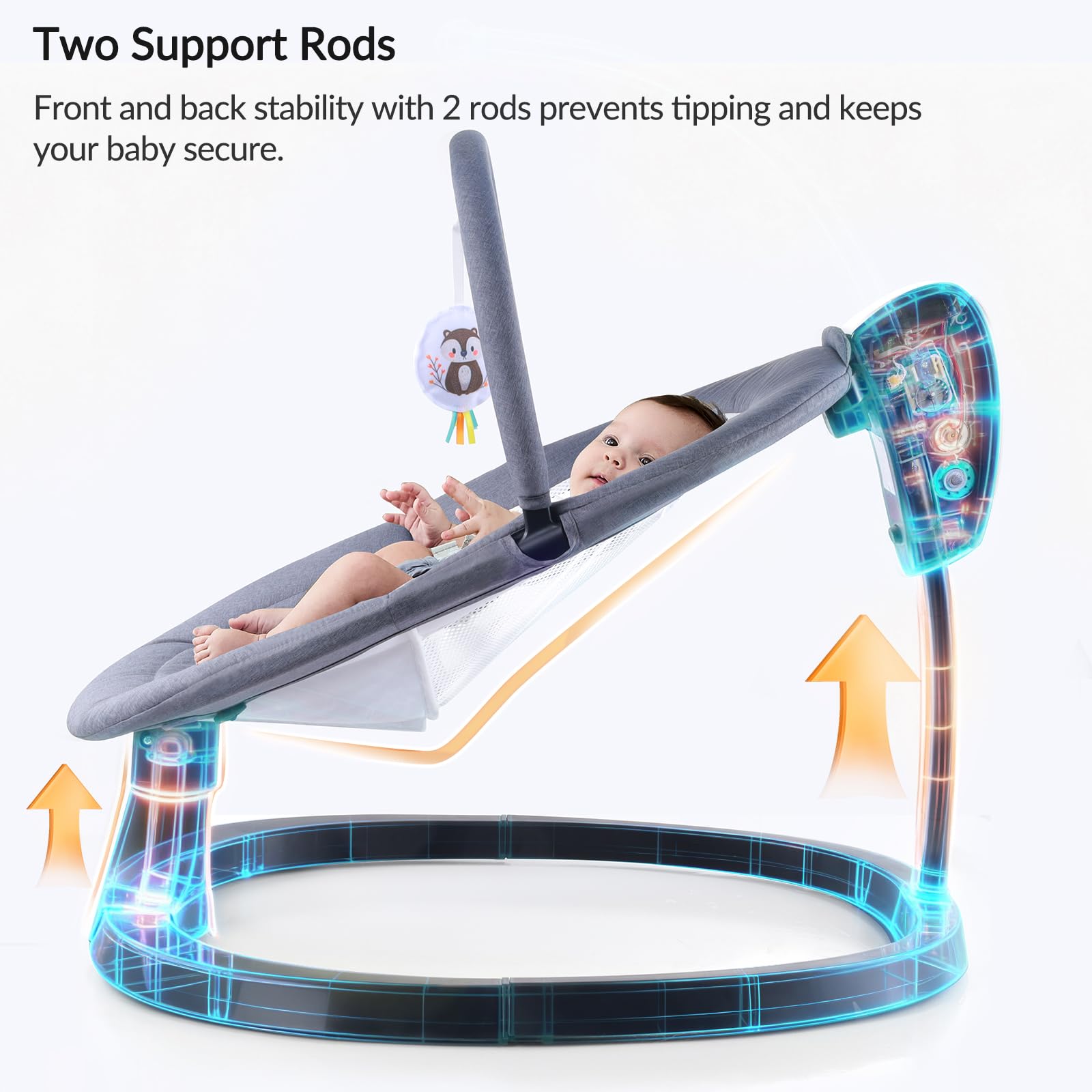 VaVaSoo dual-support base emphasizes anti-tip safety for confident setup