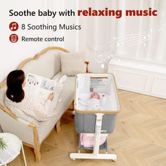 VaVaSoo rocking bassinet 3-motion-speeds highlights versatile rocking tempos for transitions.
