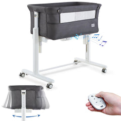 VaVaSoo rocking bassinet with auto-rocking action calms newborns.