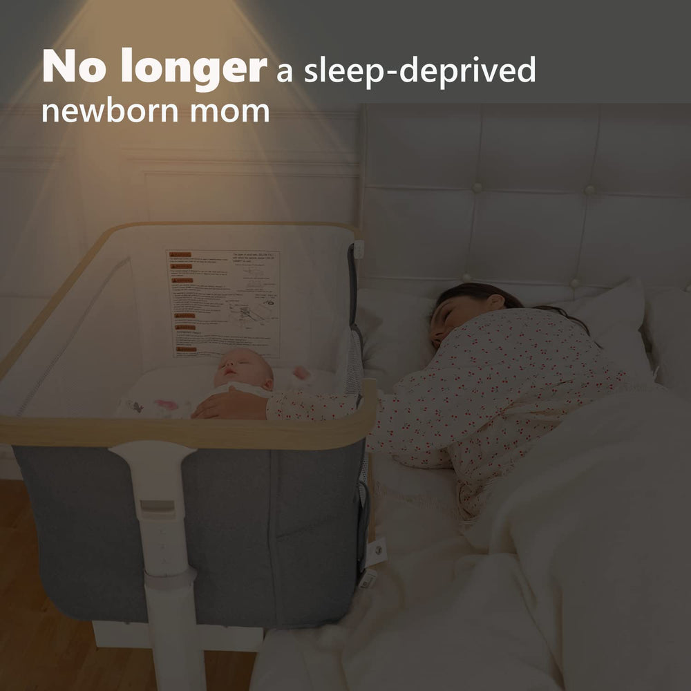 VaVaSoo rocking bassinet wheels highlights portable design with lockable wheels for safety.