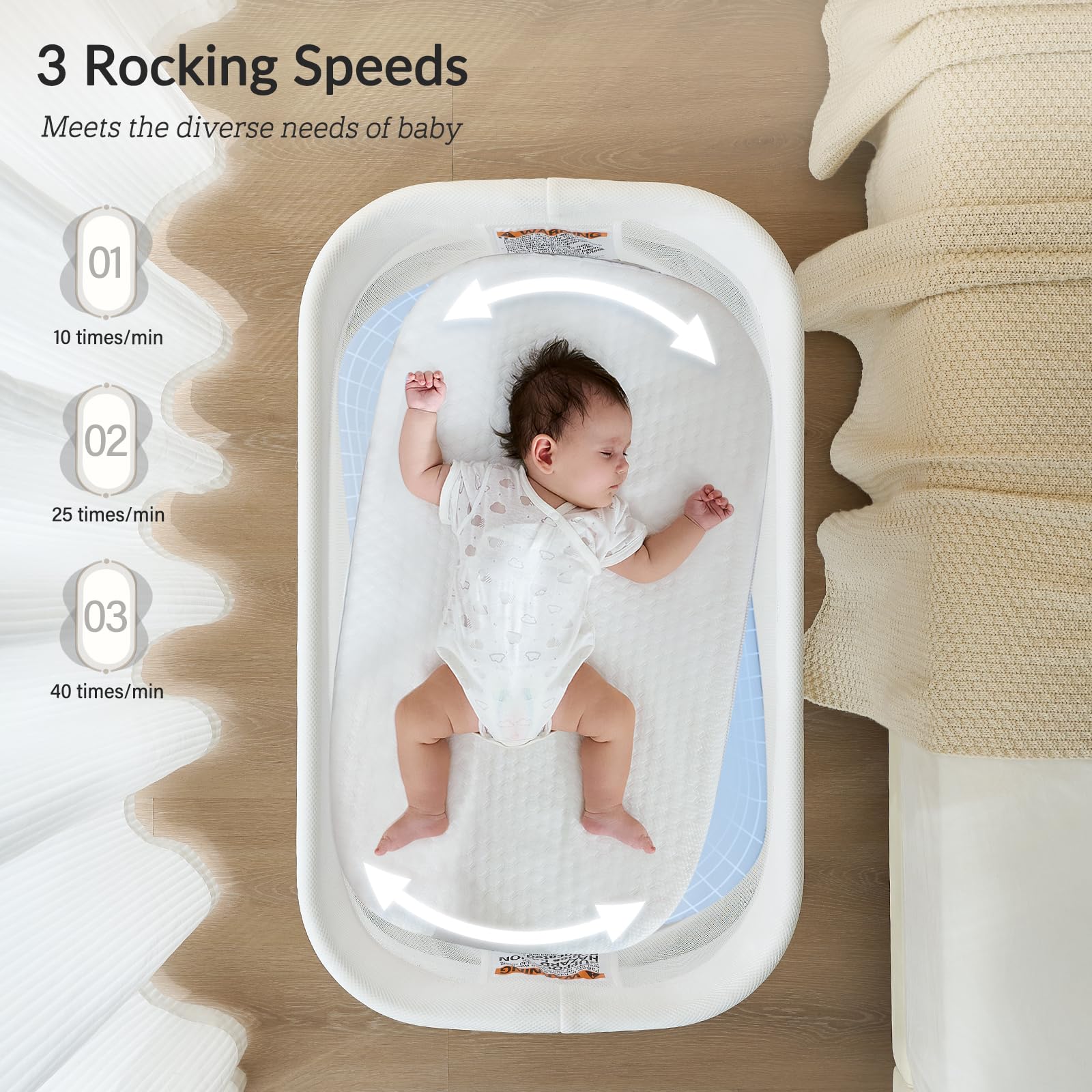 VaVaSoo bassinet setup in action demonstrating quick assembly.