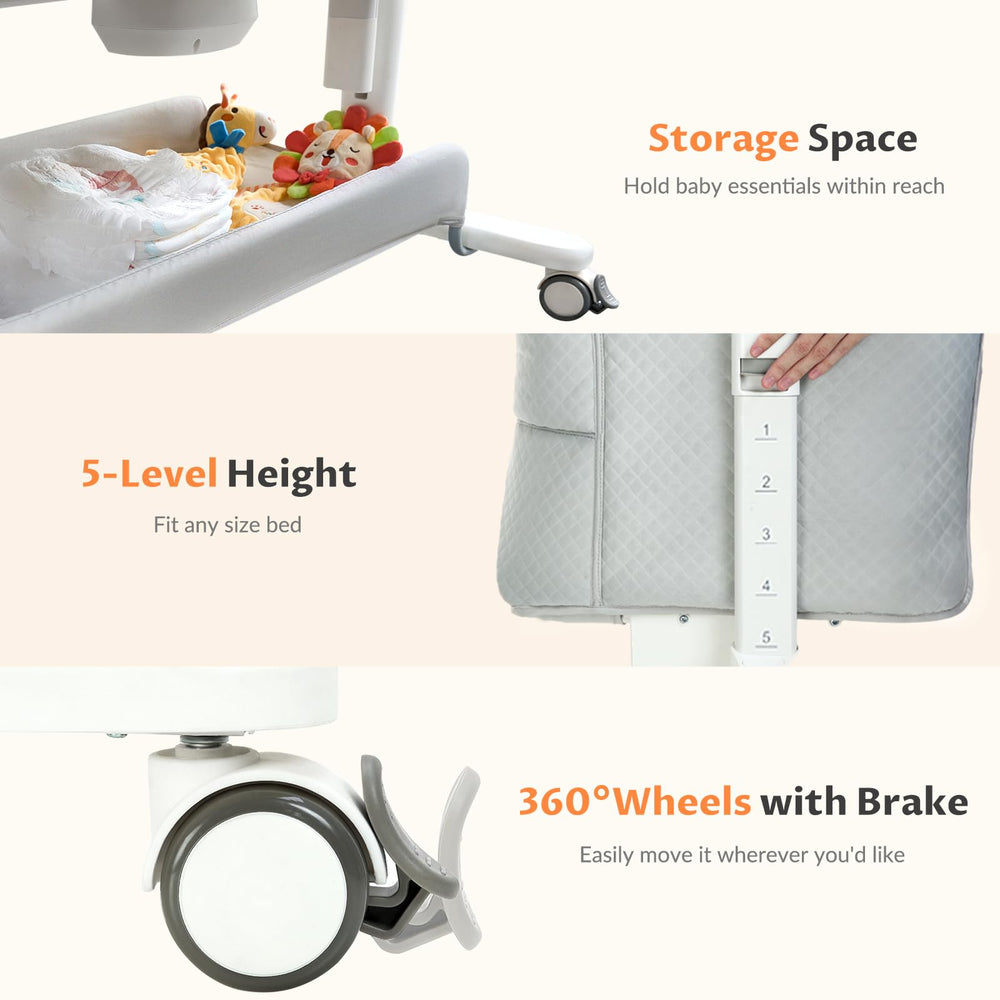 VaVaSoo bassinet soft mattress and fitted sheet promote restful sleep.