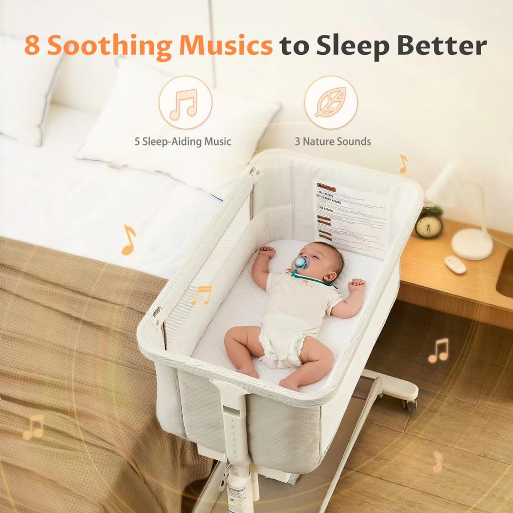 VaVaSoo bedside sleeper drop-down side enables easy night-time nursing.