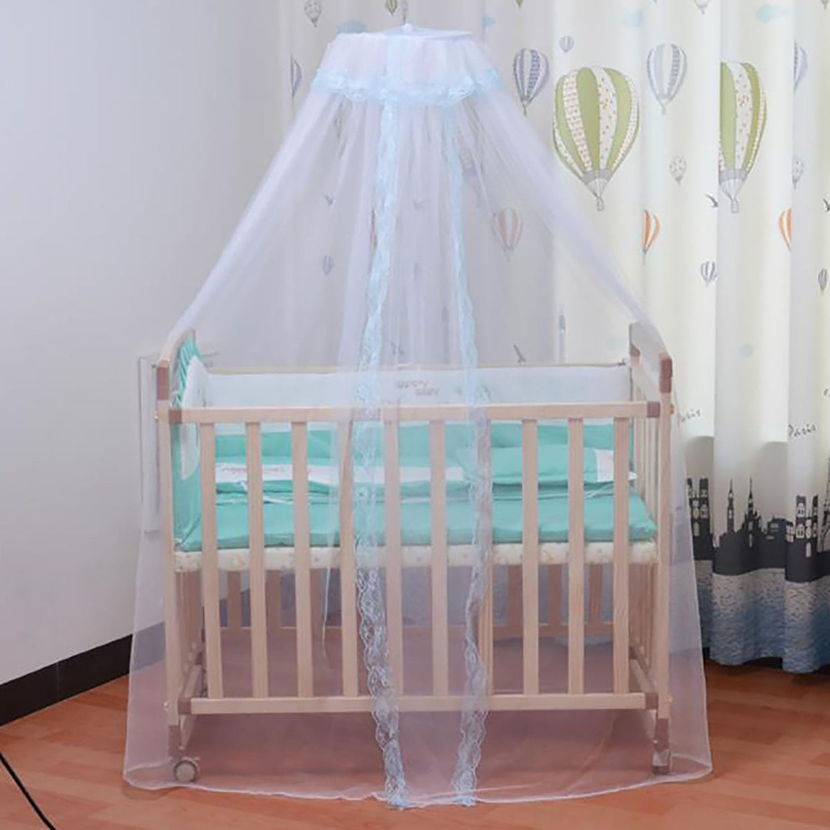 Vawolecy universal crib net dome close-up lace detail for delicate baby sleep