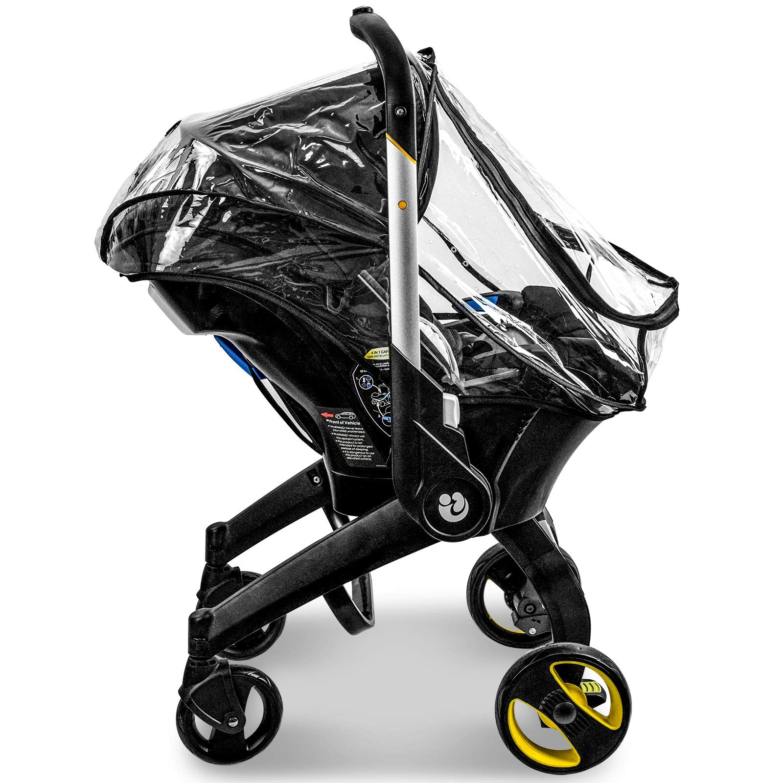 Vaxaape rain cover side ventilation helps air circulate while protecting baby.