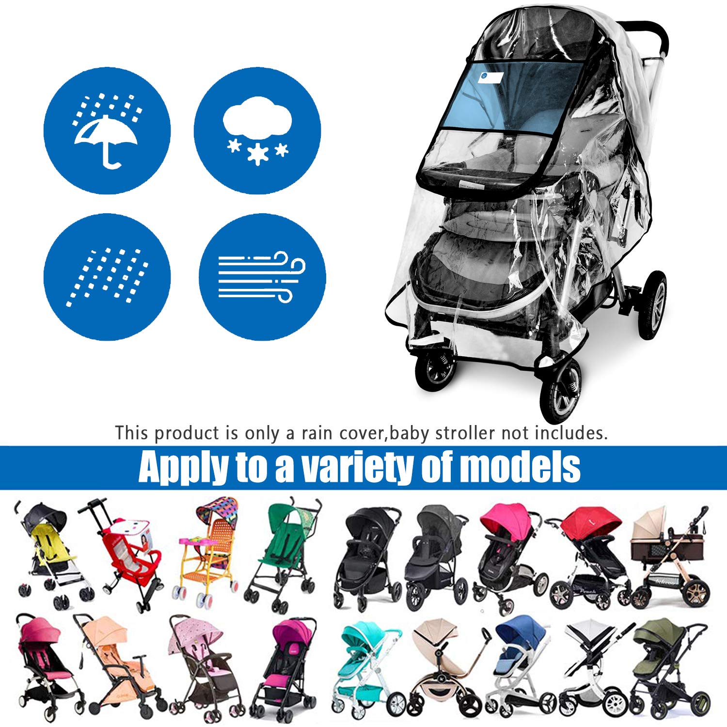 Vaxaape package includes 1 universal rain cover for travel.