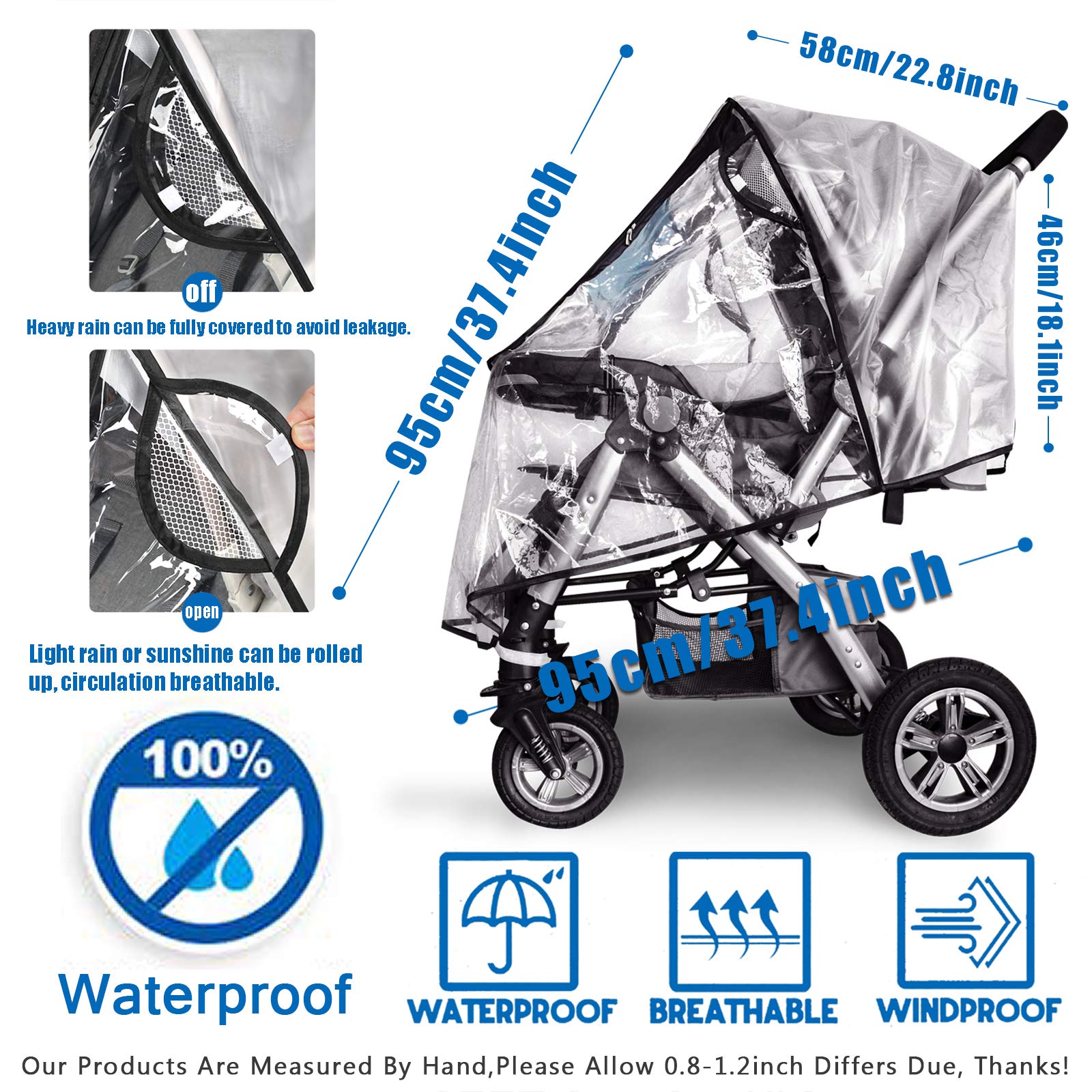 Vaxaape cover with large see-through window offers easy supervision.