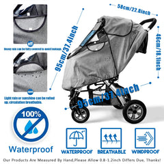 Vaxaape rain cover with ventilation holes promoting airflow on a breezy day