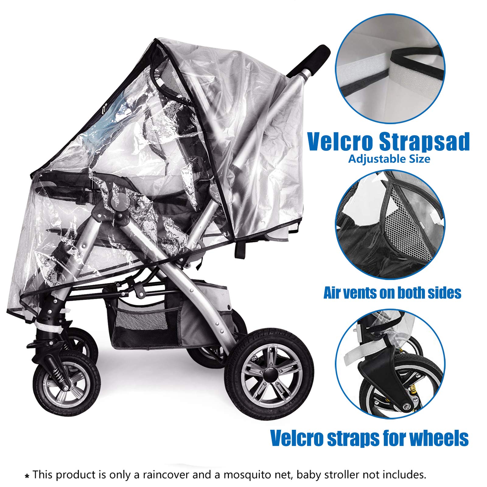Vaxaape stroller rain cover waterproofing keeps baby dry during showers.