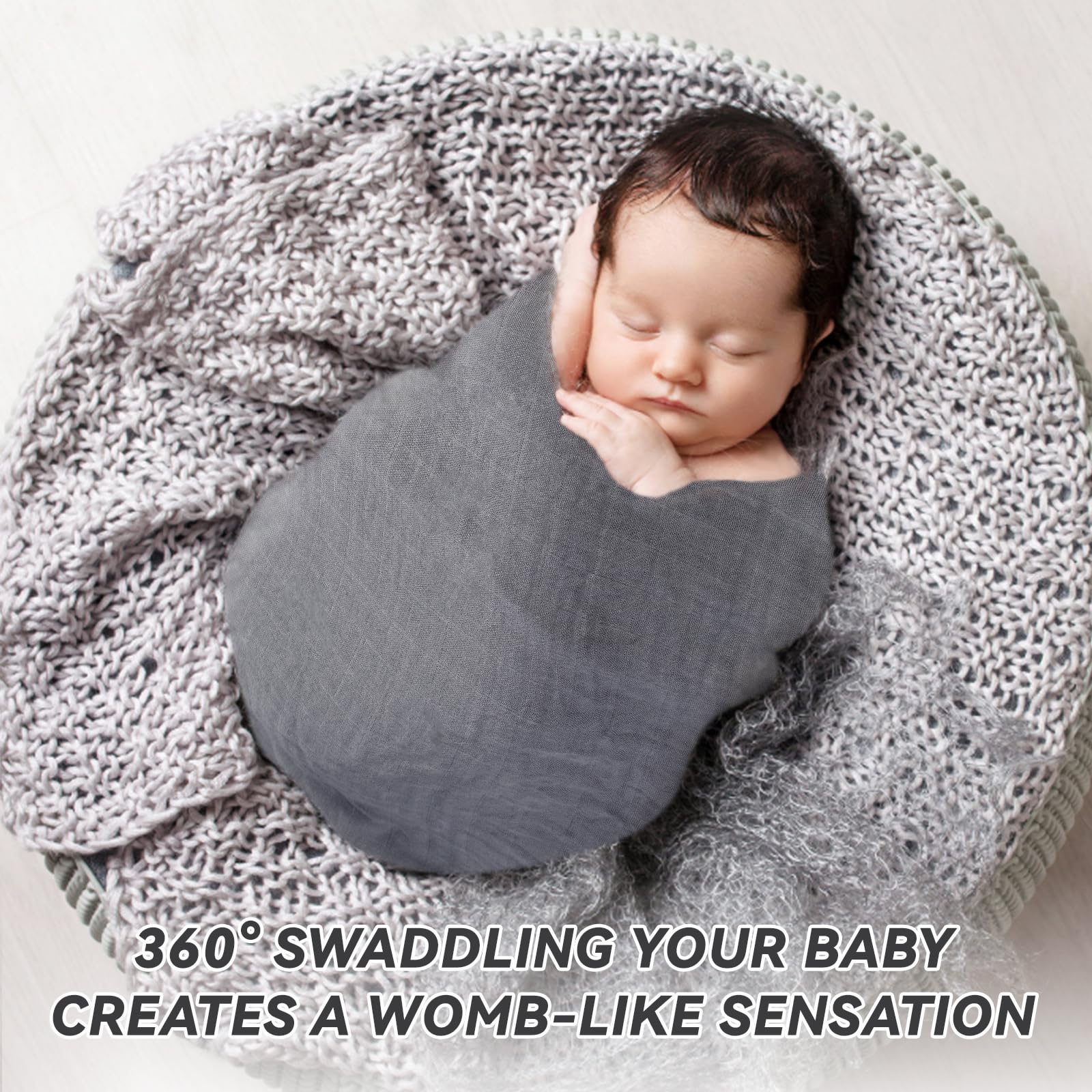 Vaytong Muslin Swaddle blanket — breathable weave helps regulate baby’s comfort in warm days.