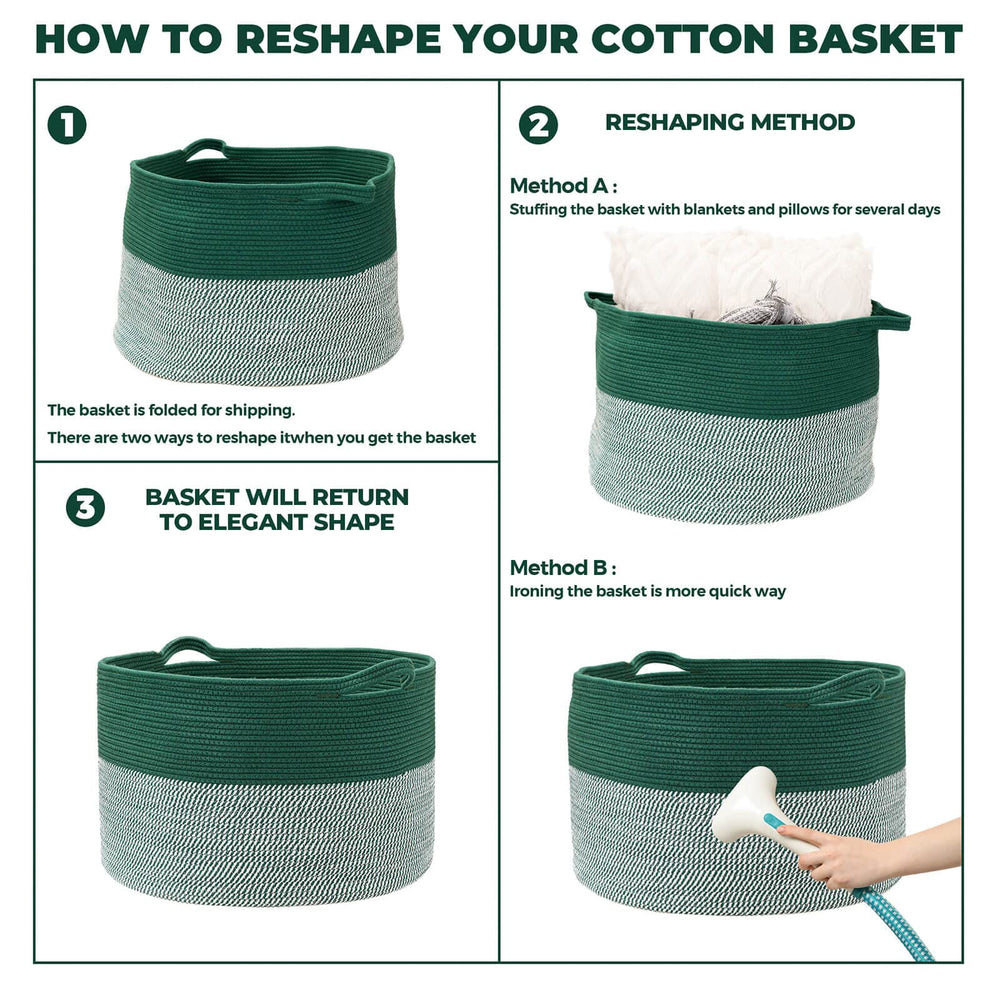 Vazpalas extralarge basket durable edges withstand daily use.