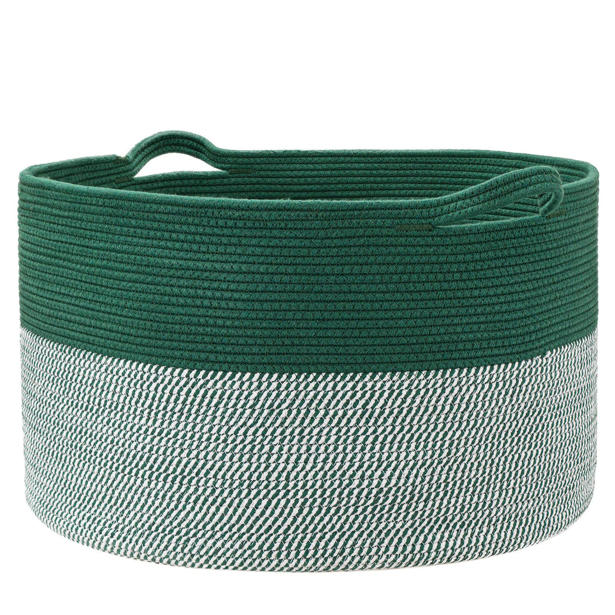 Vazpalas extralarge cotton rope basket folded for easy storage.