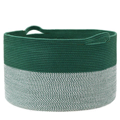 Vazpalas extralarge cotton rope basket folded for easy storage.
