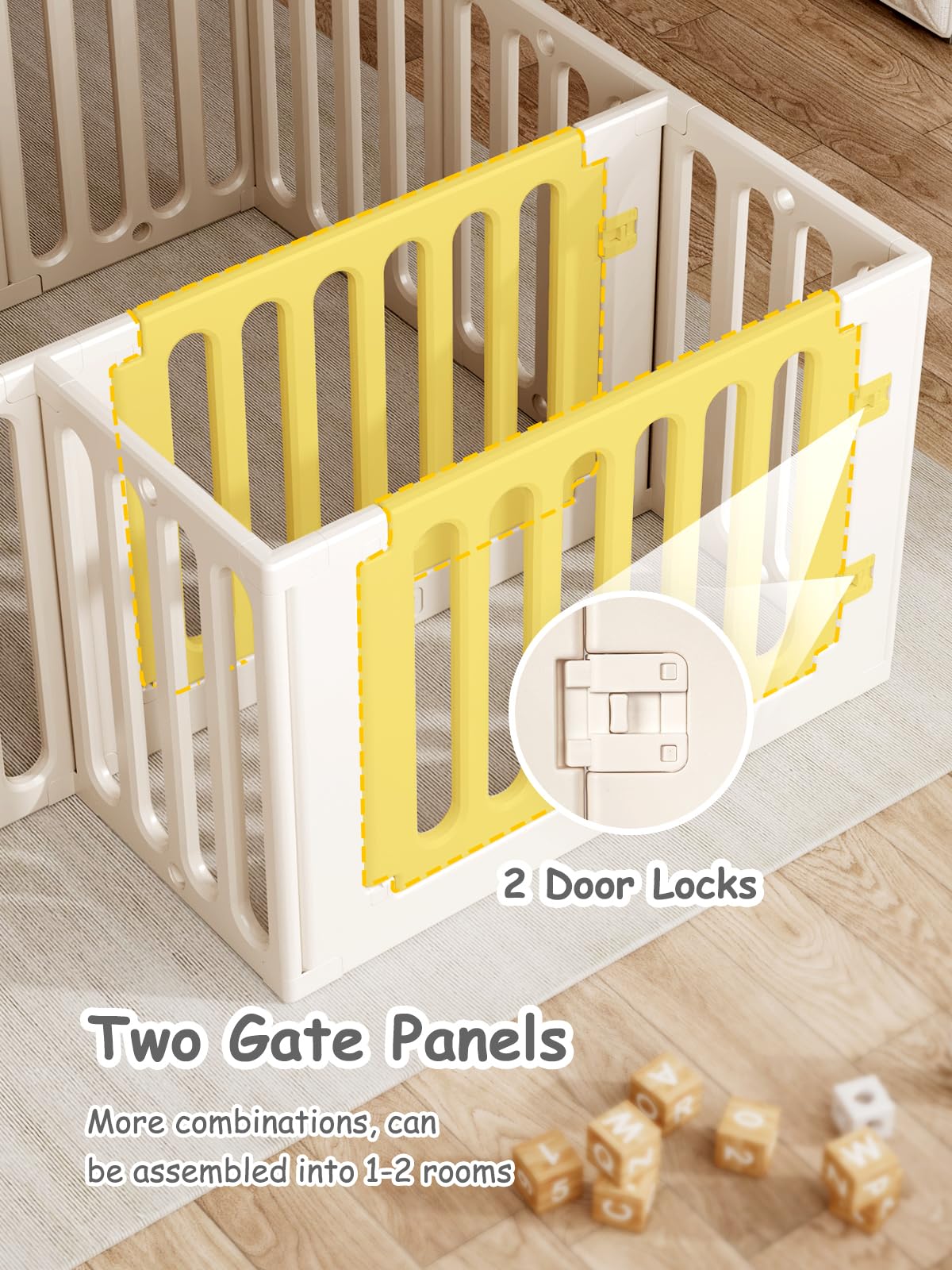 VBABY playpen cabinet-conversion extends use to toy storage.
