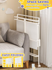 VBABY foldable-changing-table-storage-drawers keeps diapers within reach.