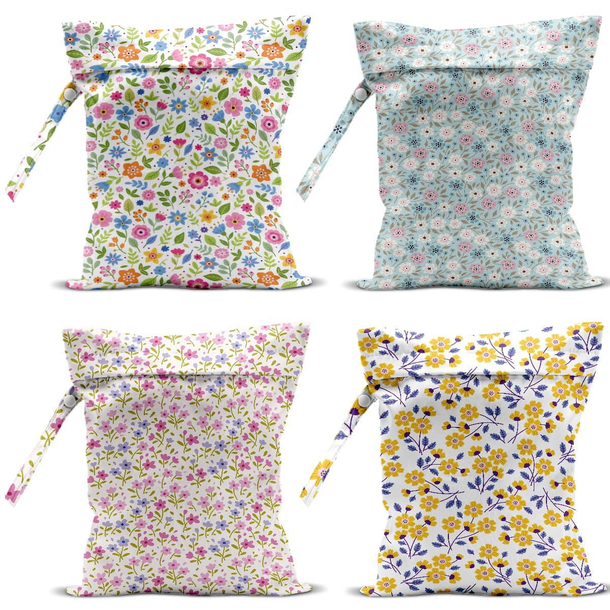 VBCVBGFH wet bag 4-pack display colorful floral pattern for travel organization.