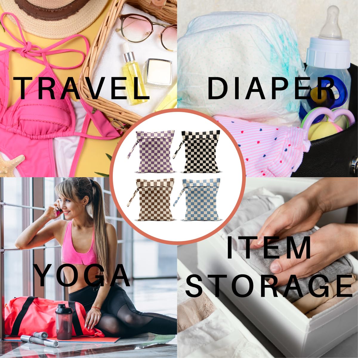 VBCVBGFH wet bags multipurpose use as diaper, makeup, or snack bag.