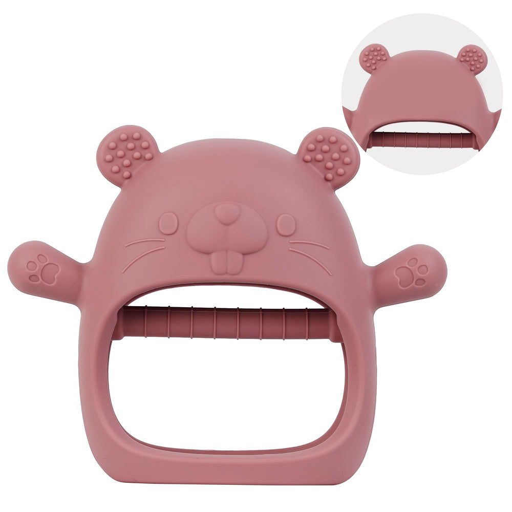 Vbglmya groundhog teether in soft silicone for gentle gum relief